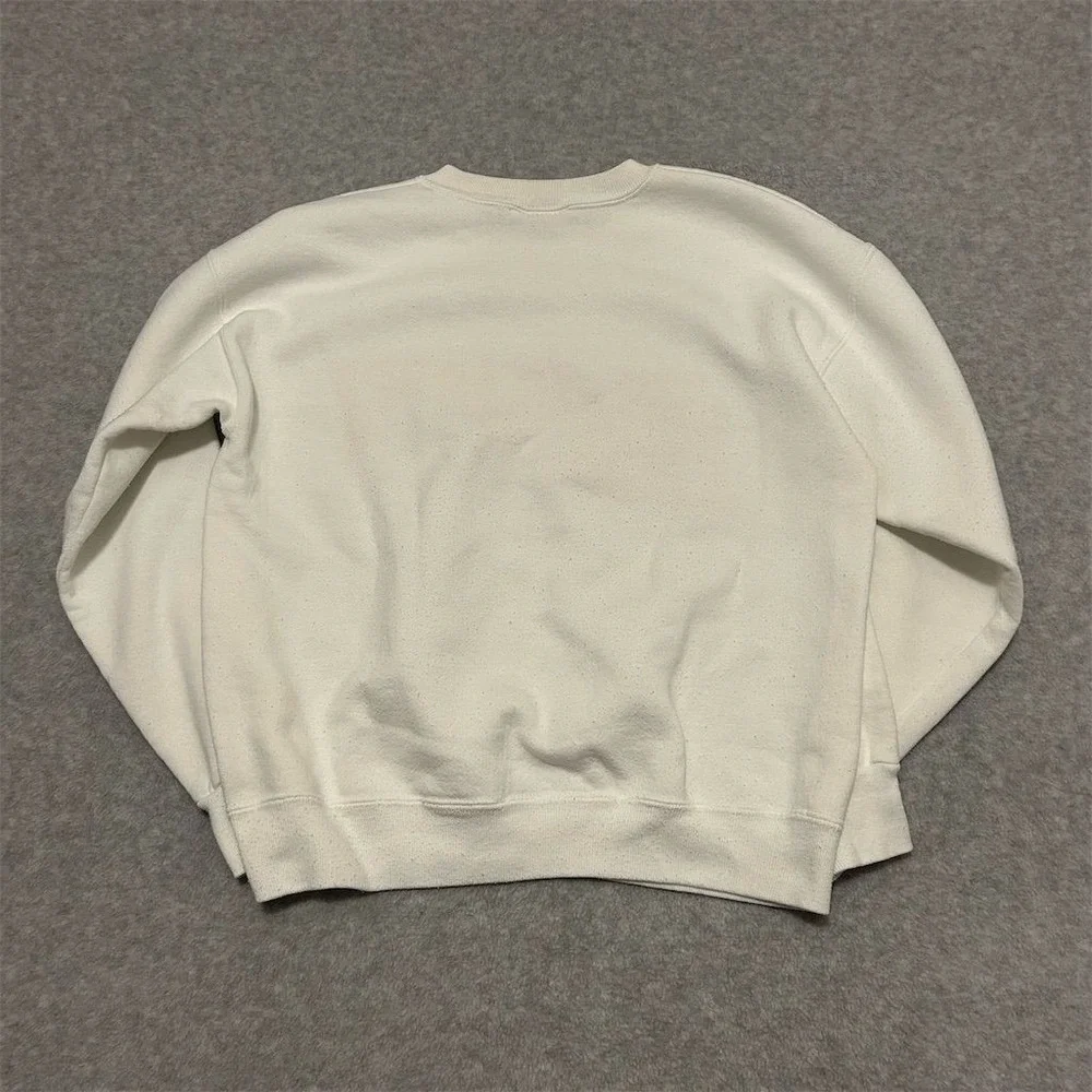 Vintage Lee ECU‎ Crewneck Sweatshirt Ivory Size L Graphic Print
